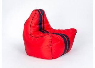 Бескаркасное кресло "АВТО" красное с черной полосой