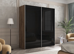 Эста 2-х дверный Крафт Табачный или Бетон (стекло черное)