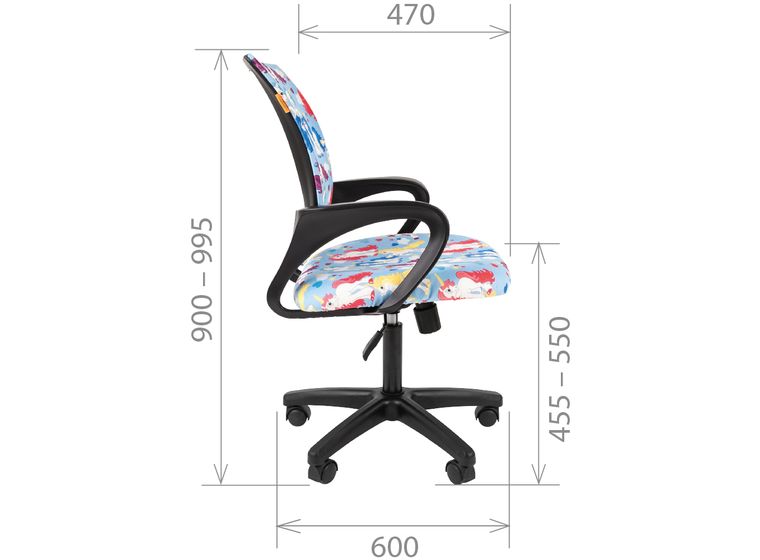 Кресло Chairman Kids 103 black единорог