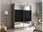 Эста 2-х дверный Крафт Табачный или Бетон (стекло черное/зеркало)